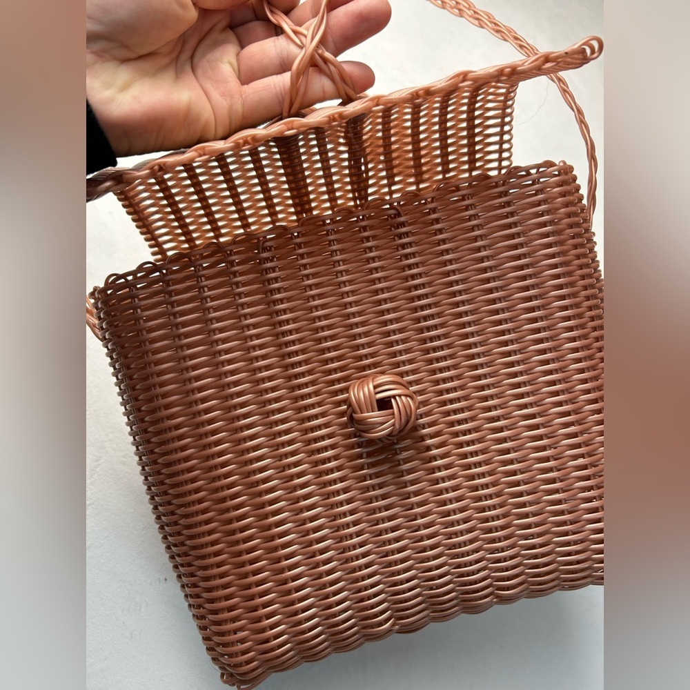 Brown Woven Crossbody Bag - Picture 3 of 9